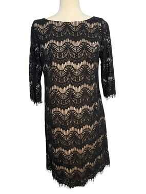 Women’s Jessica Howard Petite Black Lace Shift Dress Size 10P NWT Cocktail